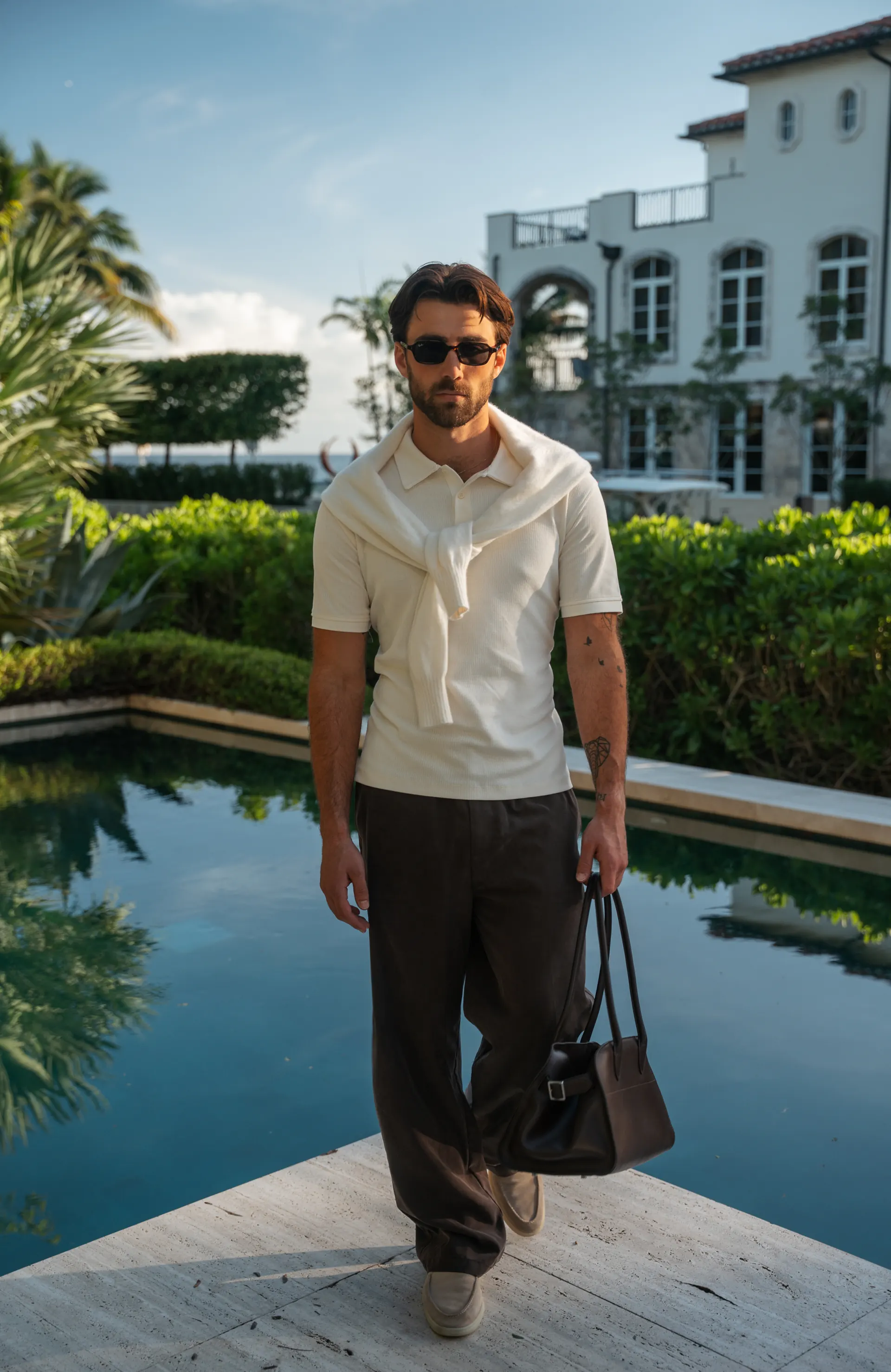 Made-to-measure shirting, worn at home